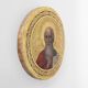 19th Century Round Icon of the Holy Apostle John the Theologian in Oak & Go