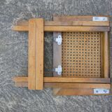 Wooden stool and folding caning