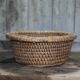 Old wicker basket, straw and bramble, woven basket, countryside.