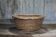 Old wicker basket, straw and bramble, woven basket, countryside.
