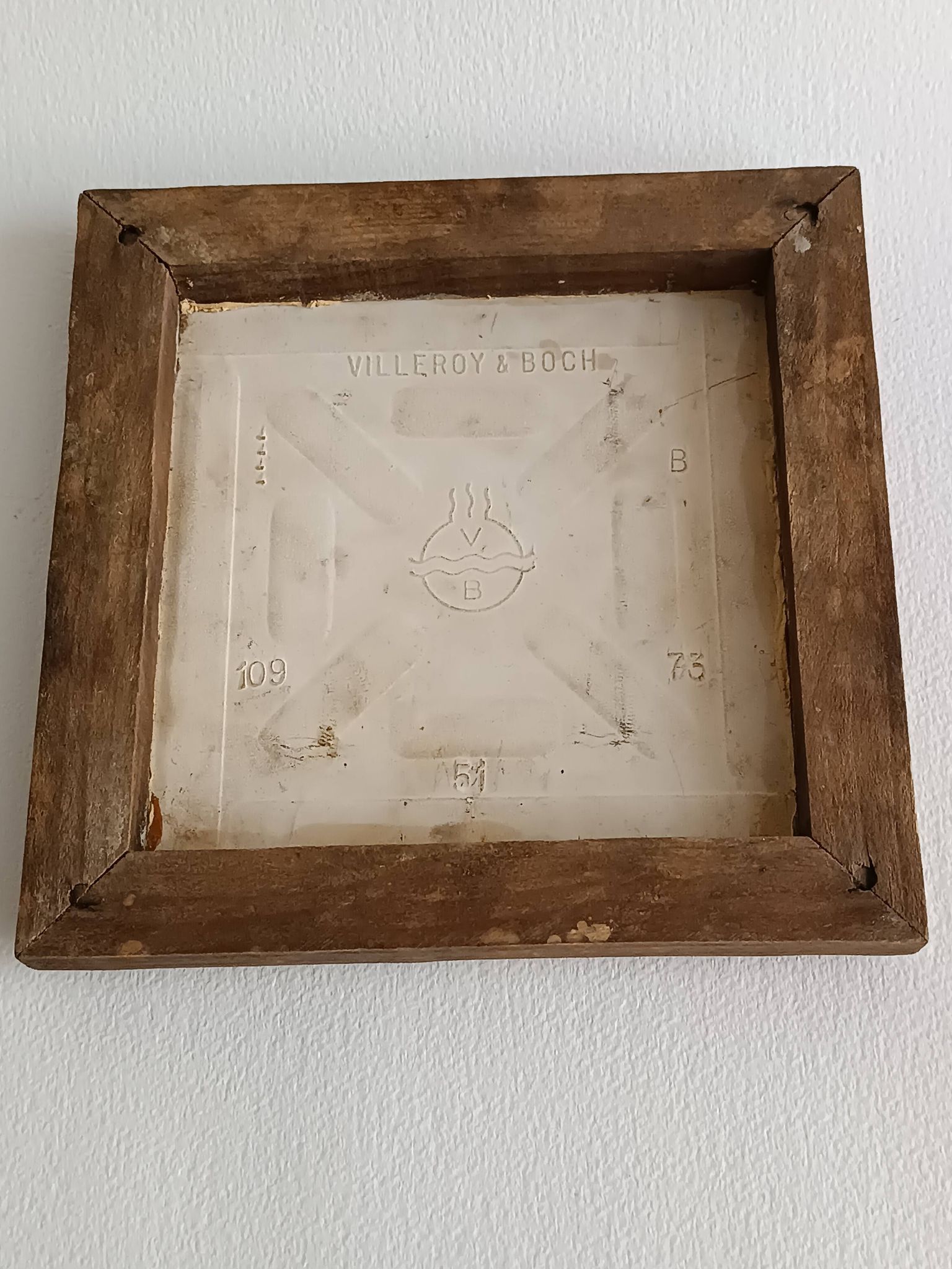 Ceramic trivet by Raymonde Leduc, Vallauris, 1960