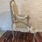 Fauteuil style bergère régence froufrou
