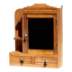 Étagère murale Art déco en bois de noyer avec miroir et tiroirs, rénovée