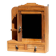 Étagère murale Art déco en bois de noyer avec miroir et tiroirs, rénovée