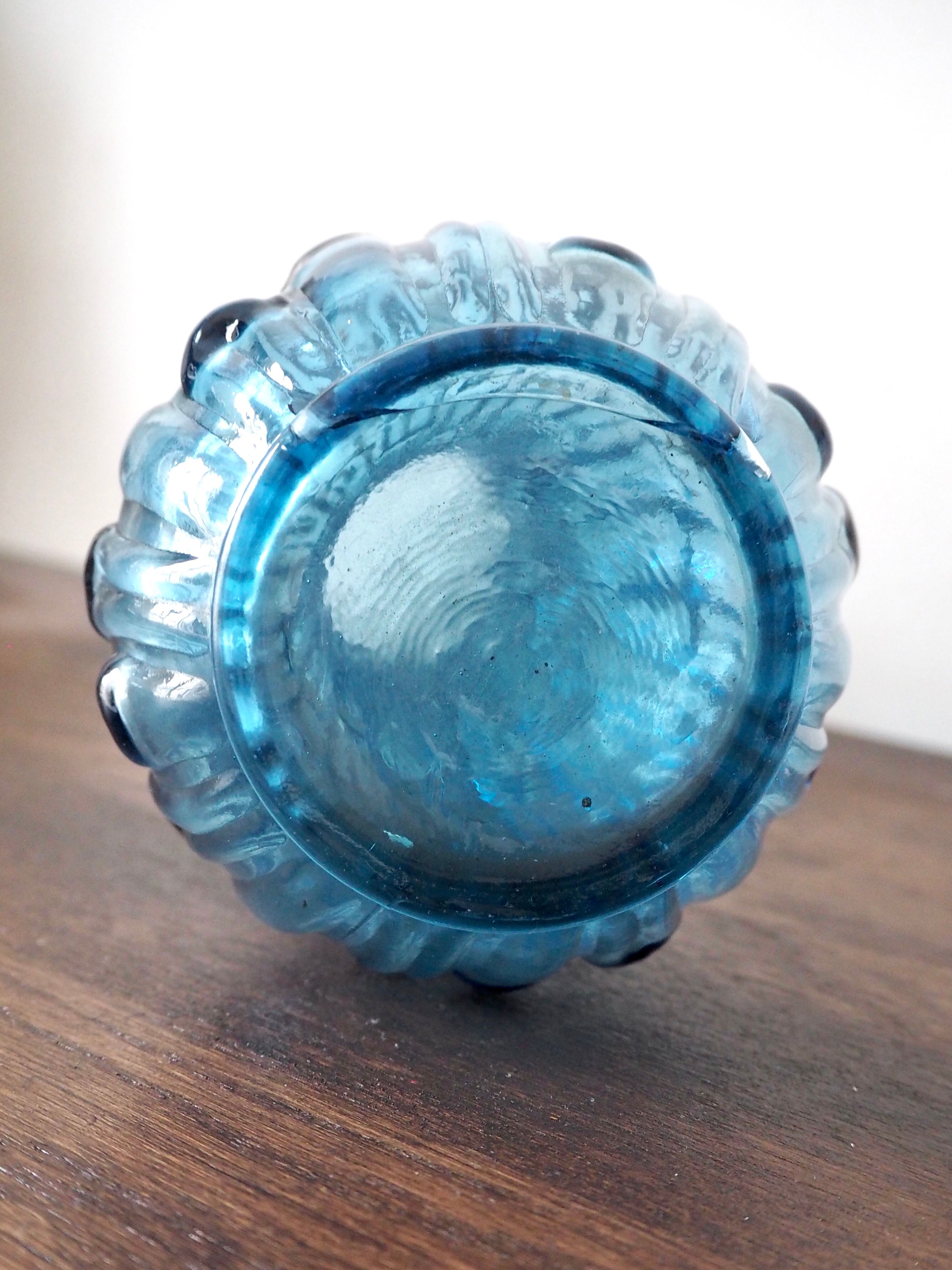 Blue glass vase Empoli style
