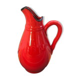Former red ceramics pitcher - anse cuisine 70s vintage