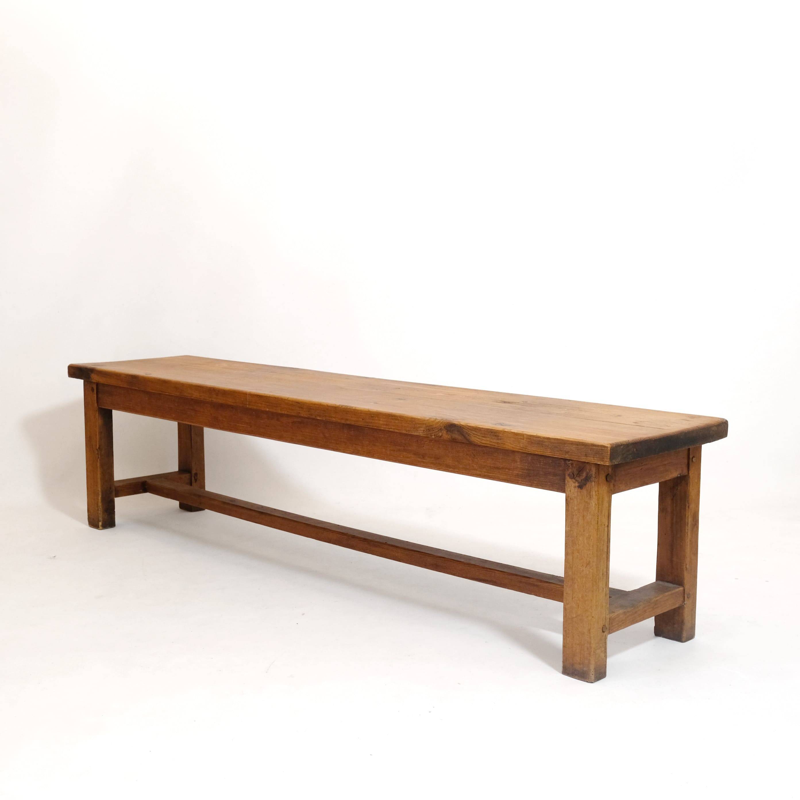 4-seater solid wood bench from the 70s-80s.