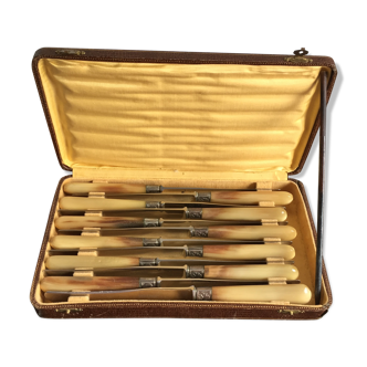 Series of 12 old knives neck horn blade apollonox