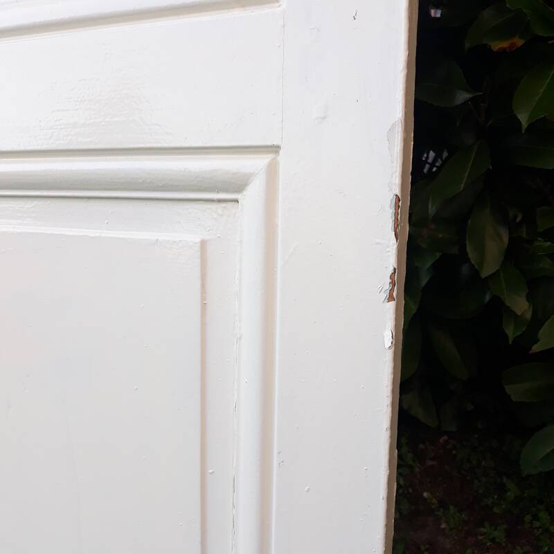 Communication door H218.5xL80cm, old panelled and moulded.