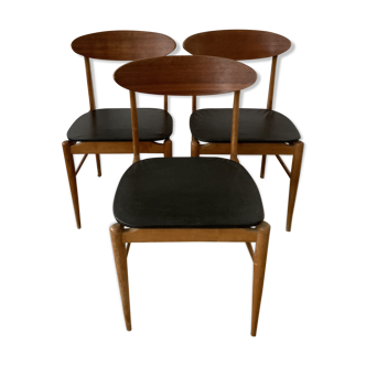 Série de trois chaises scandinave