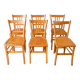 Ensemble de 6 chaises bistrot en bois blond luterma 1950