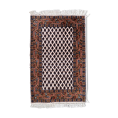 Vintage Indian carpet Seraband handmade 56cm x 89cm 1970s