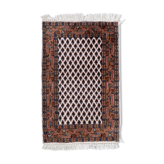 Vintage Indian carpet Seraband handmade 56cm x 89cm 1970s