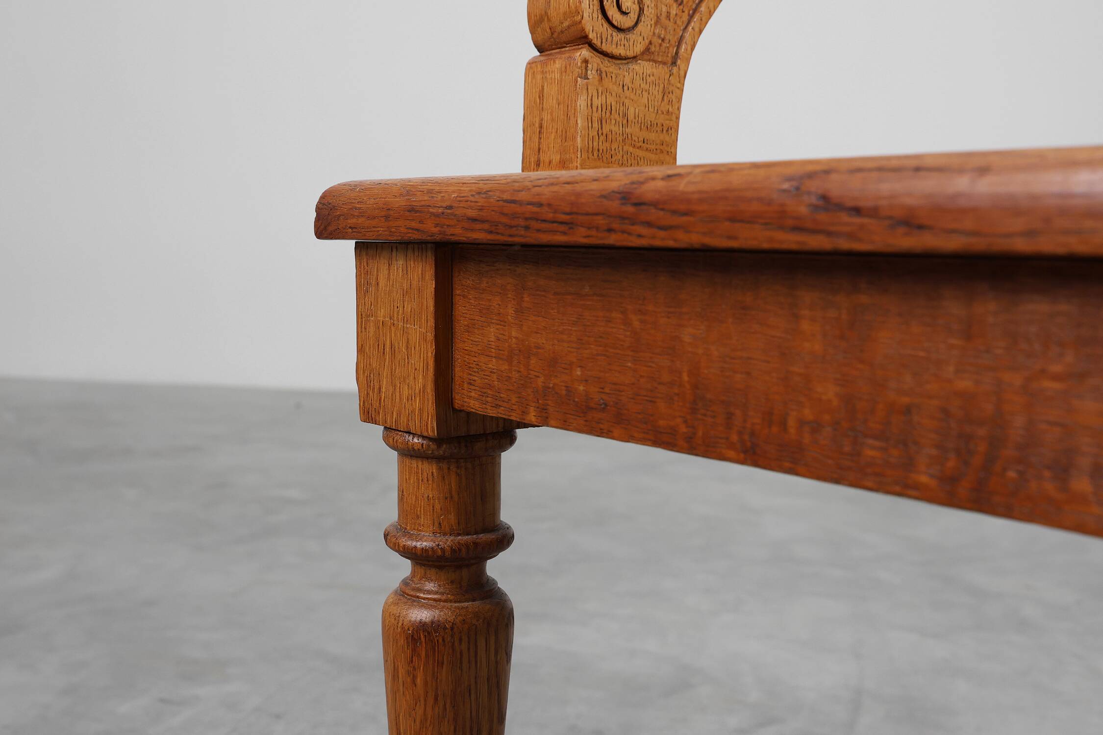 French Neoclassical Oak Chair with Wicker Seat, Late 19th Century