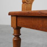 French Neoclassical Oak Chair with Wicker Seat, Late 19th Century