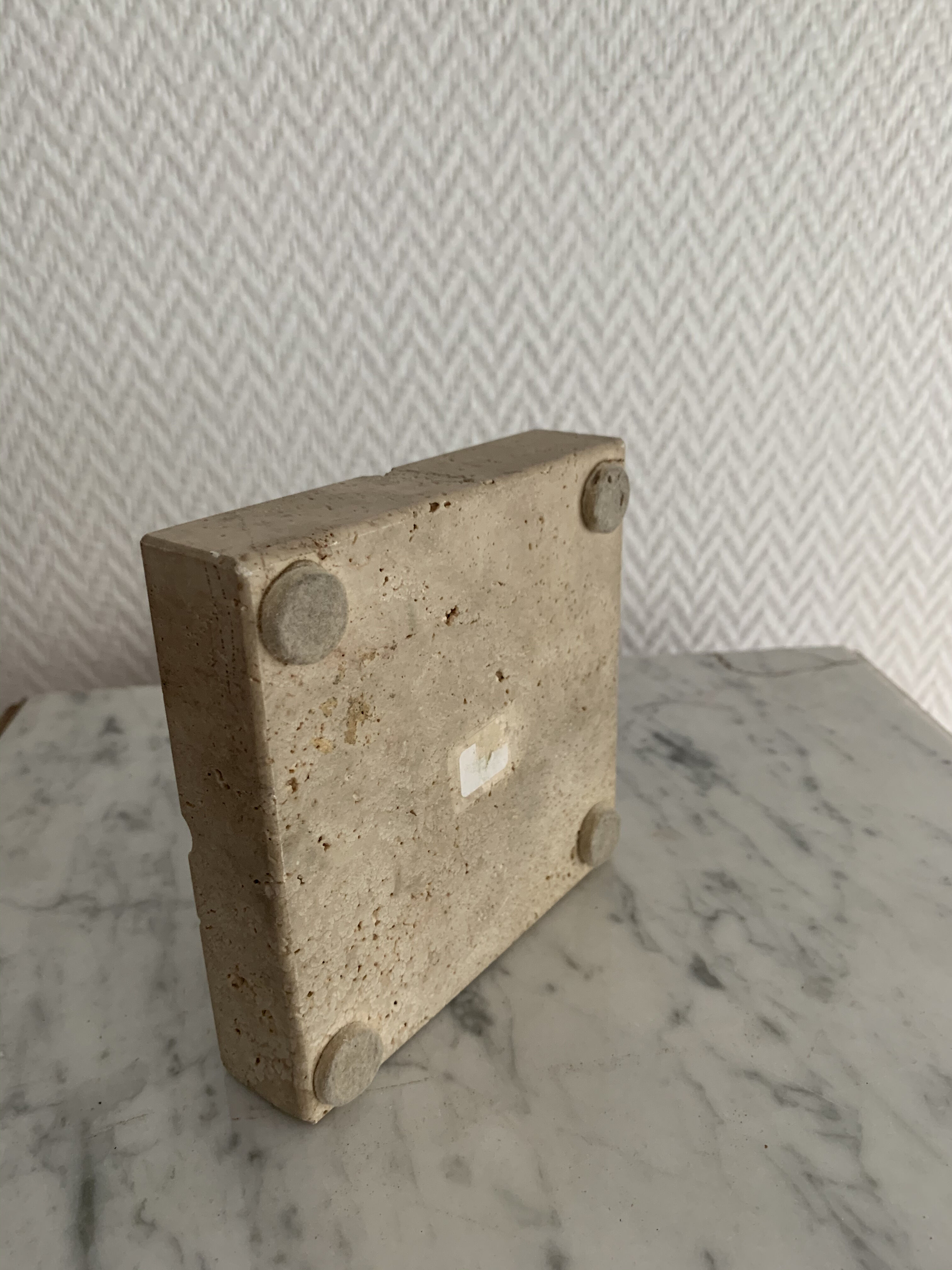 Vintage stone square ashtray
