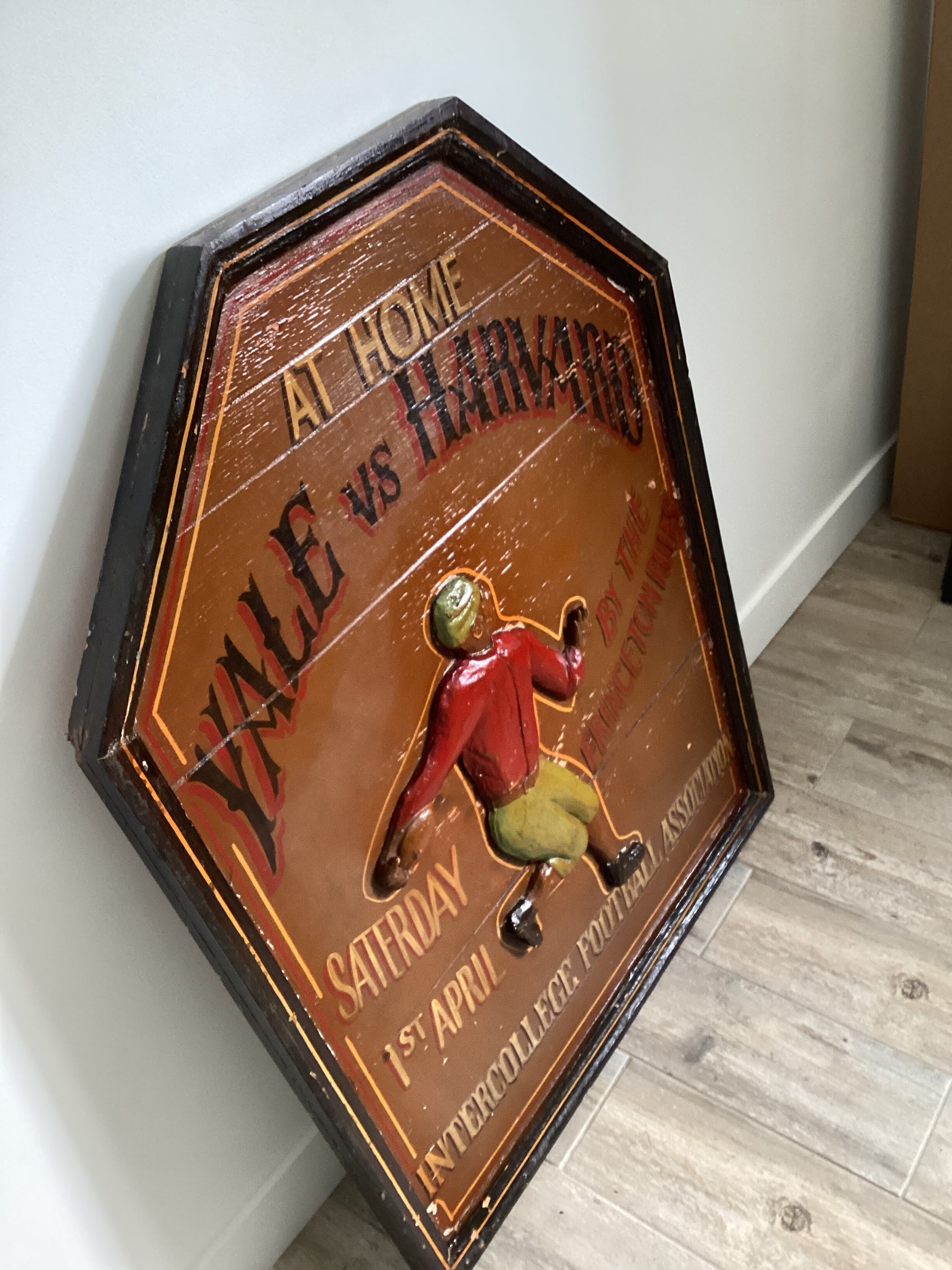 Wooden painting with relief