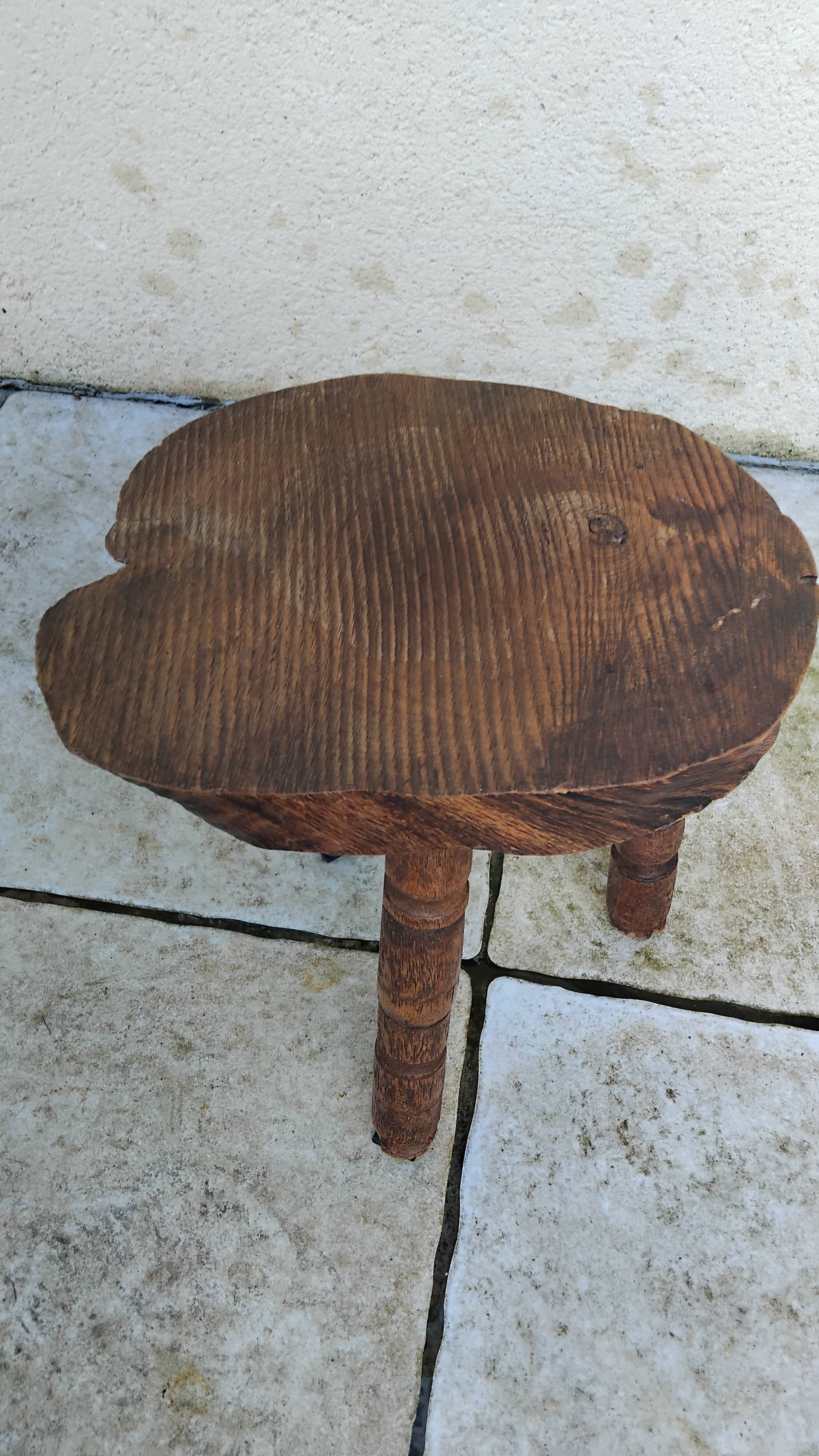 Small vintage brutalist stool