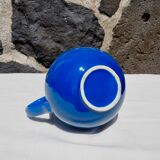 Blue ceramic belly pitcher