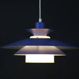 Blue design lamp by jeka metaltryk model stine - denmark 1970 - 100 % original