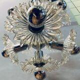 1970s german cosack sputnik dandelion hanging light chrome, glass