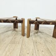 Set of two modular/side tables, Dittman, oak, Netherlands, 1970s.