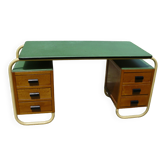 Bureau tubulaire Bauhaus à 6 tiroirs vintage 1950