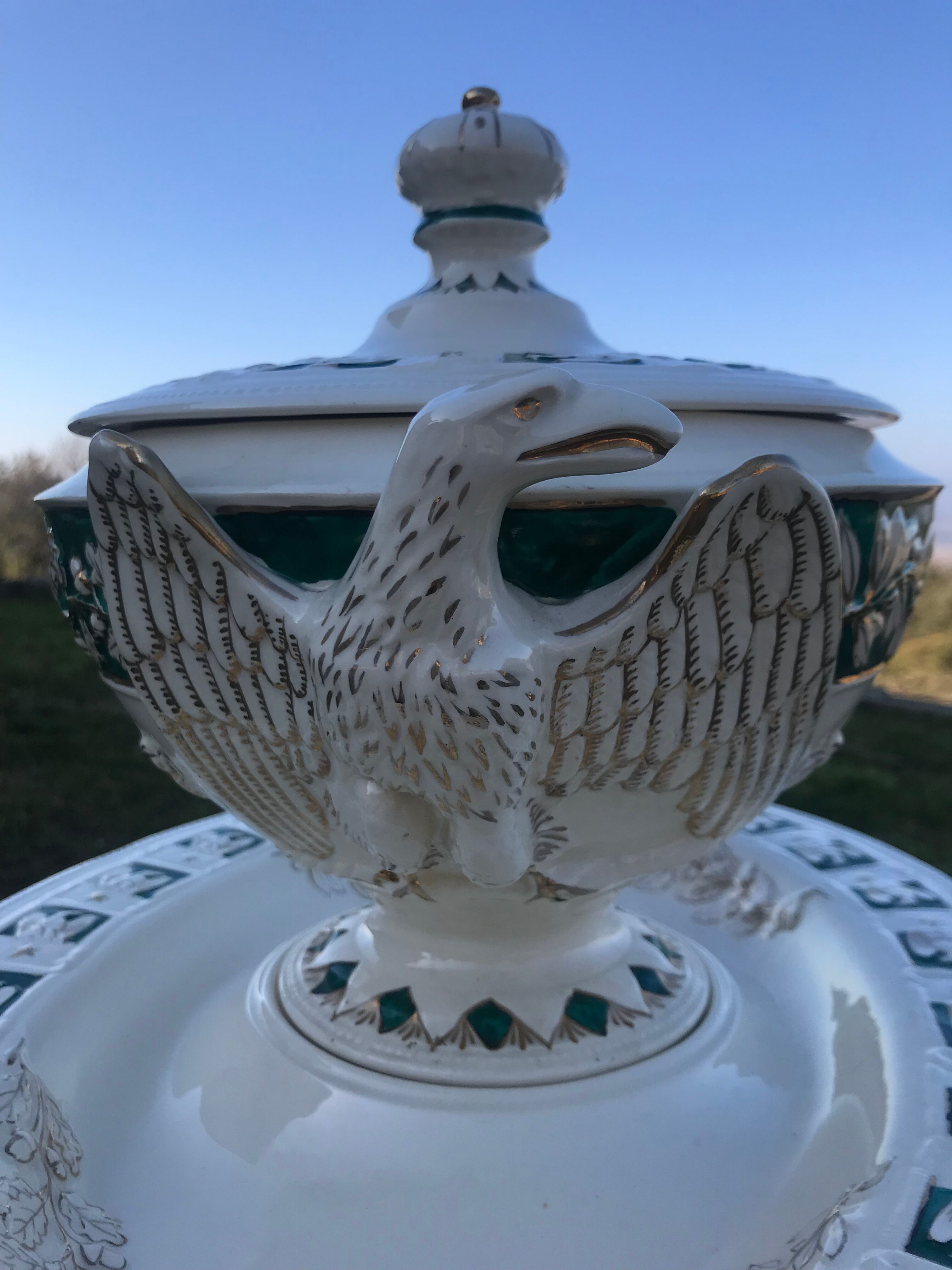 Soup bowl and serving dish empire style