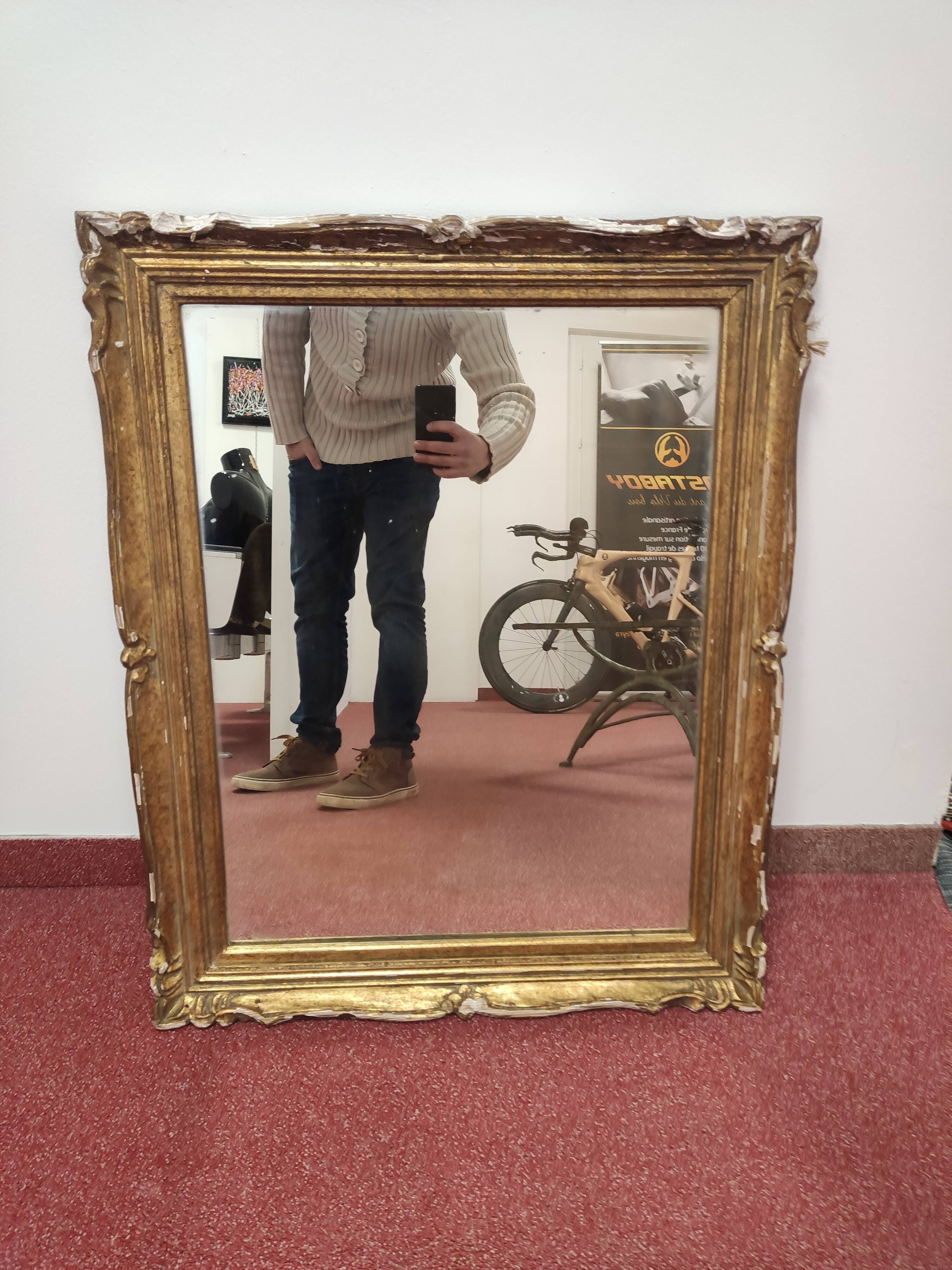 Miroir bois doré glace ancienne