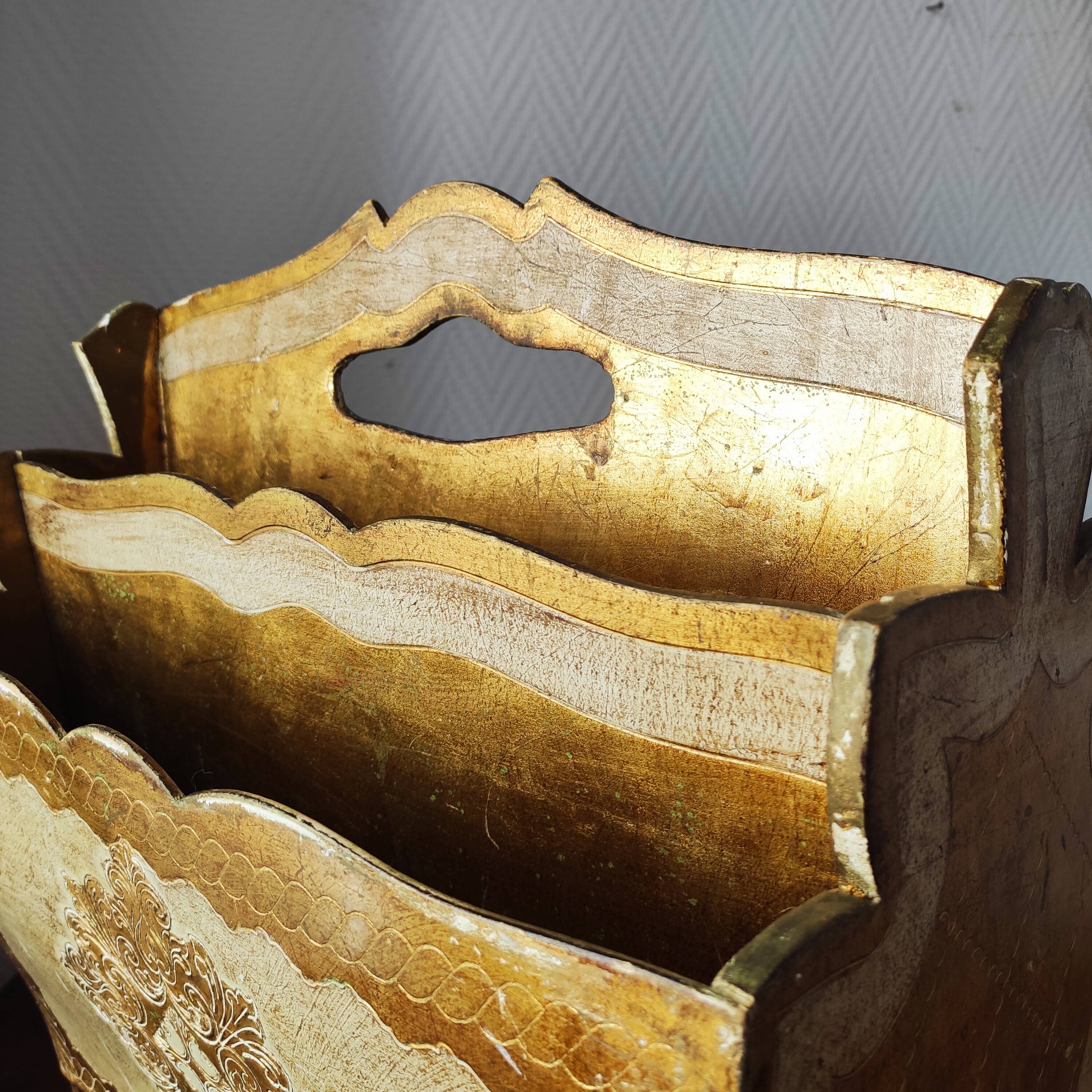 Porte-revue vintage Florentin en bois