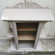 Old light grey wood display case