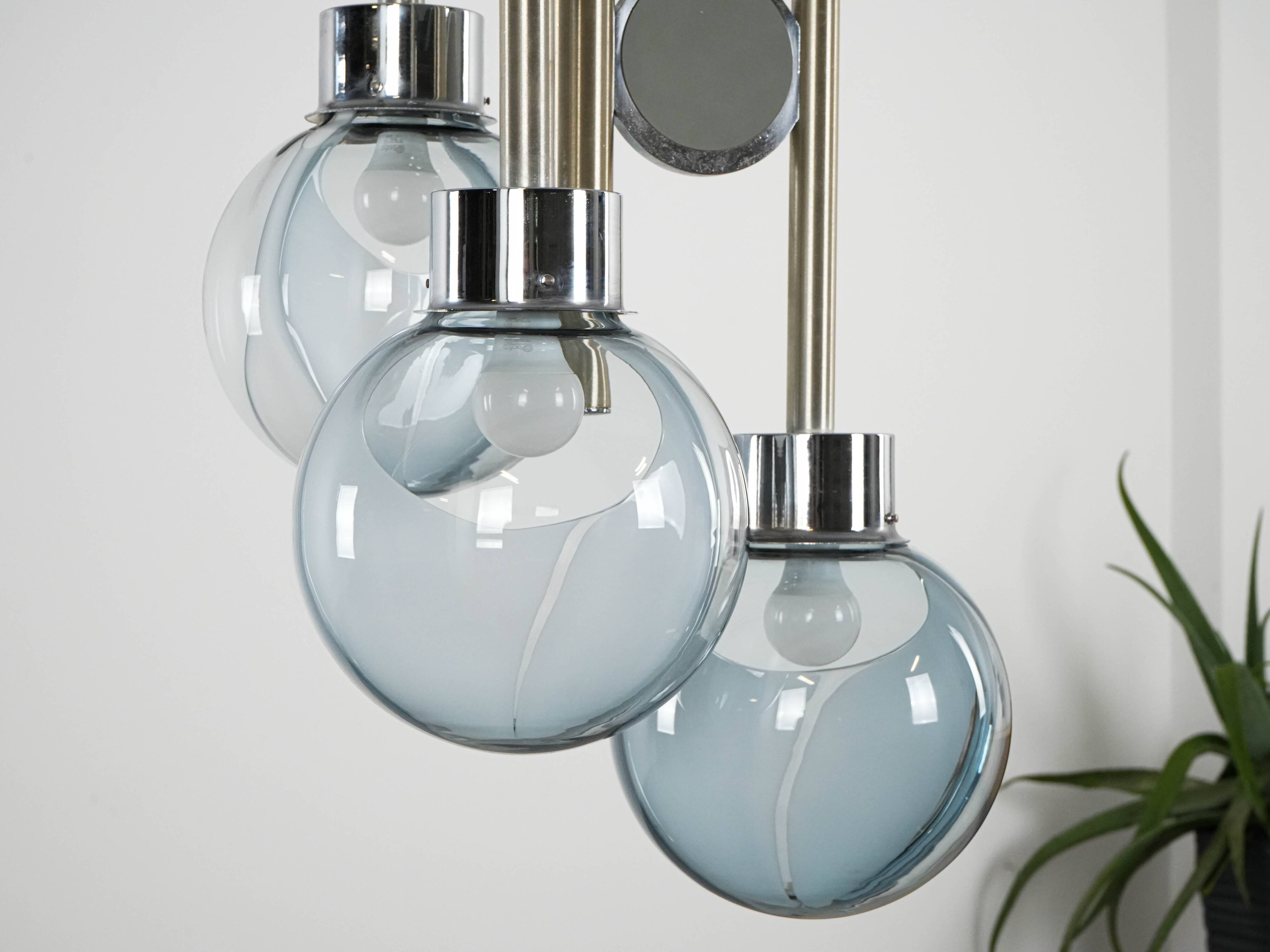 Space Age chandelier, Murano glass, 1970s, made in Italy