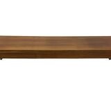 Vintage low sideboard with drawers 70's walnut veneer design