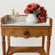 Antique bathroom cabinet in wood and marble – late 19th / early 20th century