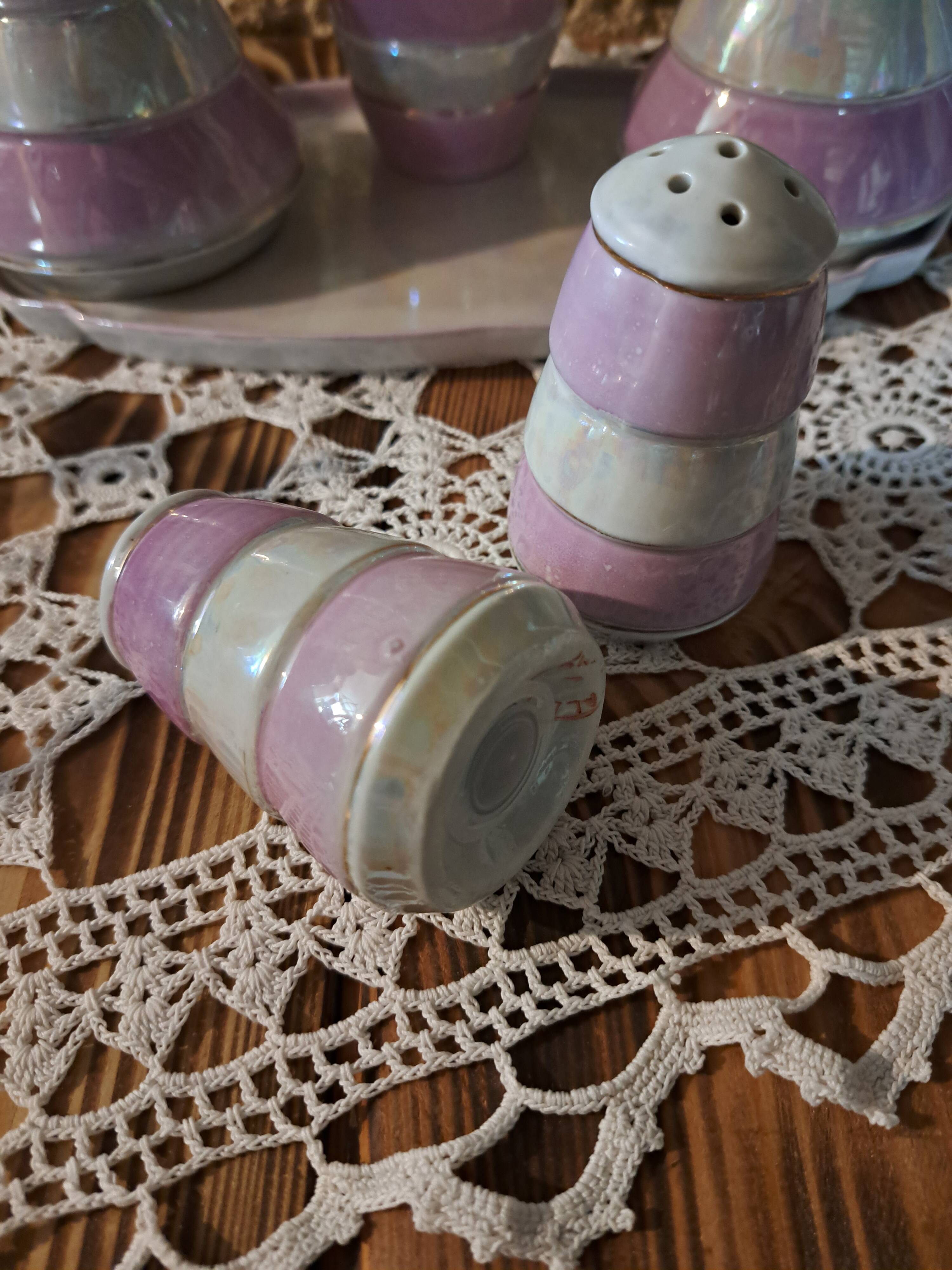 table server oil, vinegar, mustard, salt and pepper shakers with tray