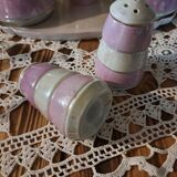 table server oil, vinegar, mustard, salt and pepper shakers with tray