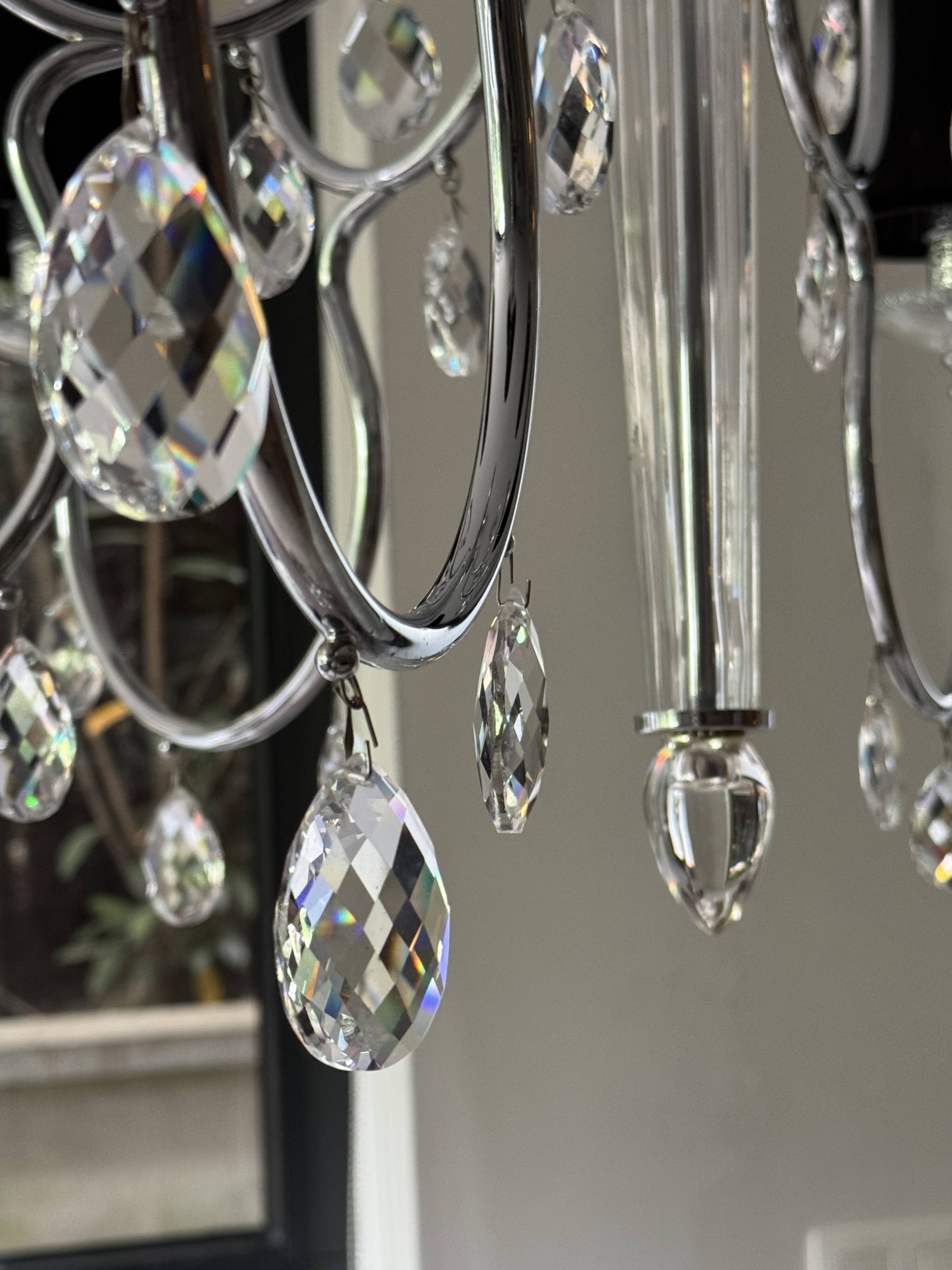 Murano crystal chandelier black lampshade