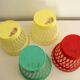 Set of 4 vintage plastic pot covers - model "SYLA"