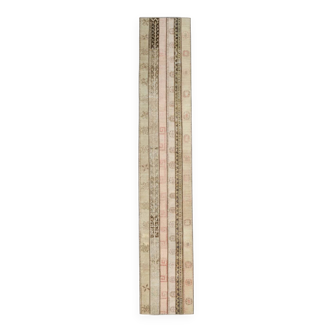 Pale Red Brown Hallway Vintage Runner Rug, 63x356Cm