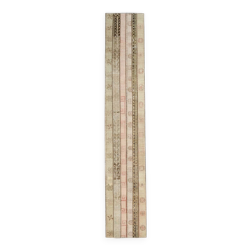 Pale Red Brown Hallway Vintage Runner Rug, 63x356Cm