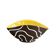 Yellow and black ceramic aperitif bowl, free form, West Germany.