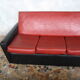 3-seater sofa and 2 rockabilly chairs in red and black skai