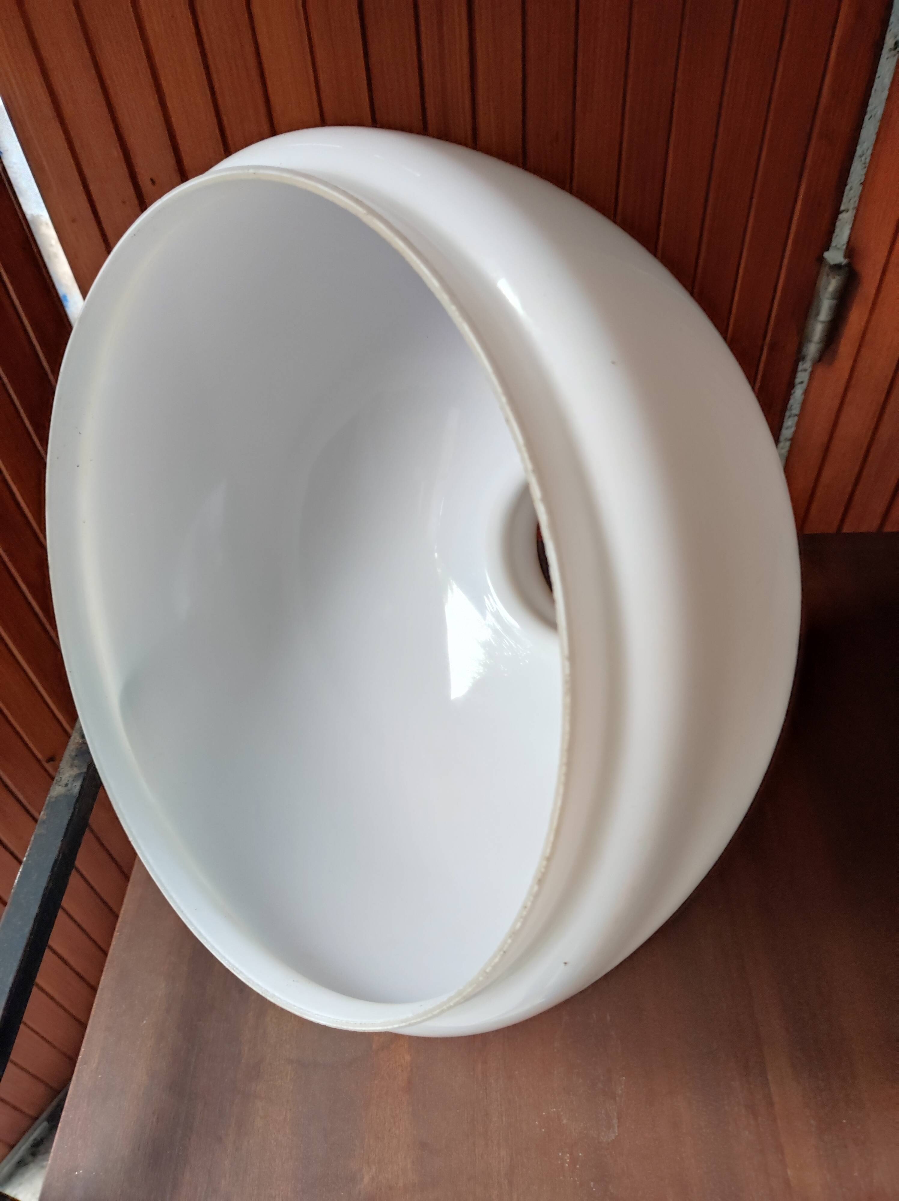 Globe lampshade opaline chandelier and lamp