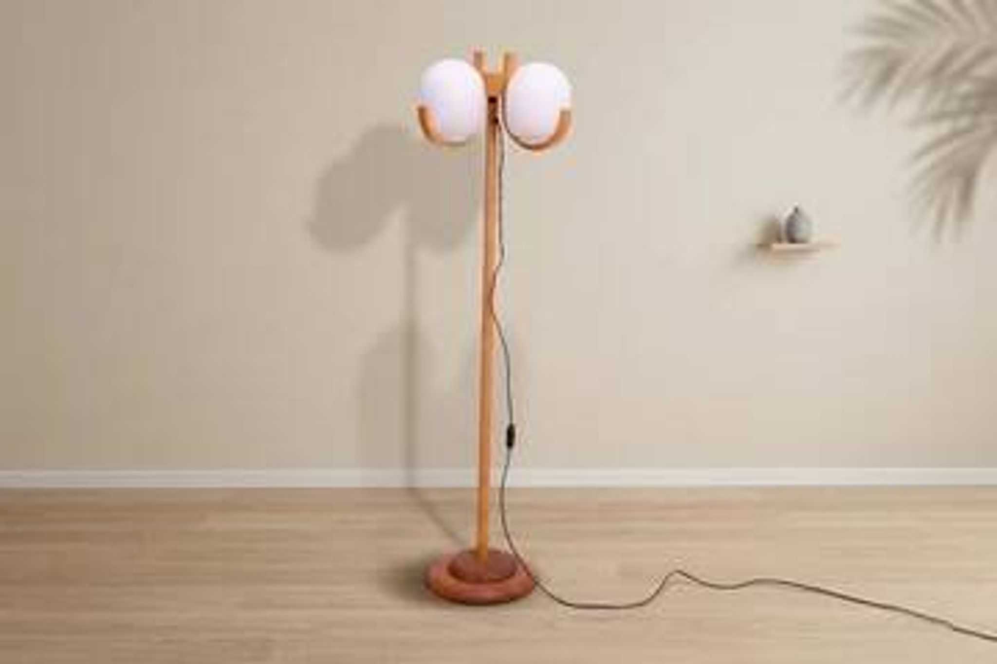 Lampe de sol de l'âge atomique, éclairage d'hôtel vintage, Tchécoslovaquie années 1970