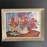 Signed flower painting