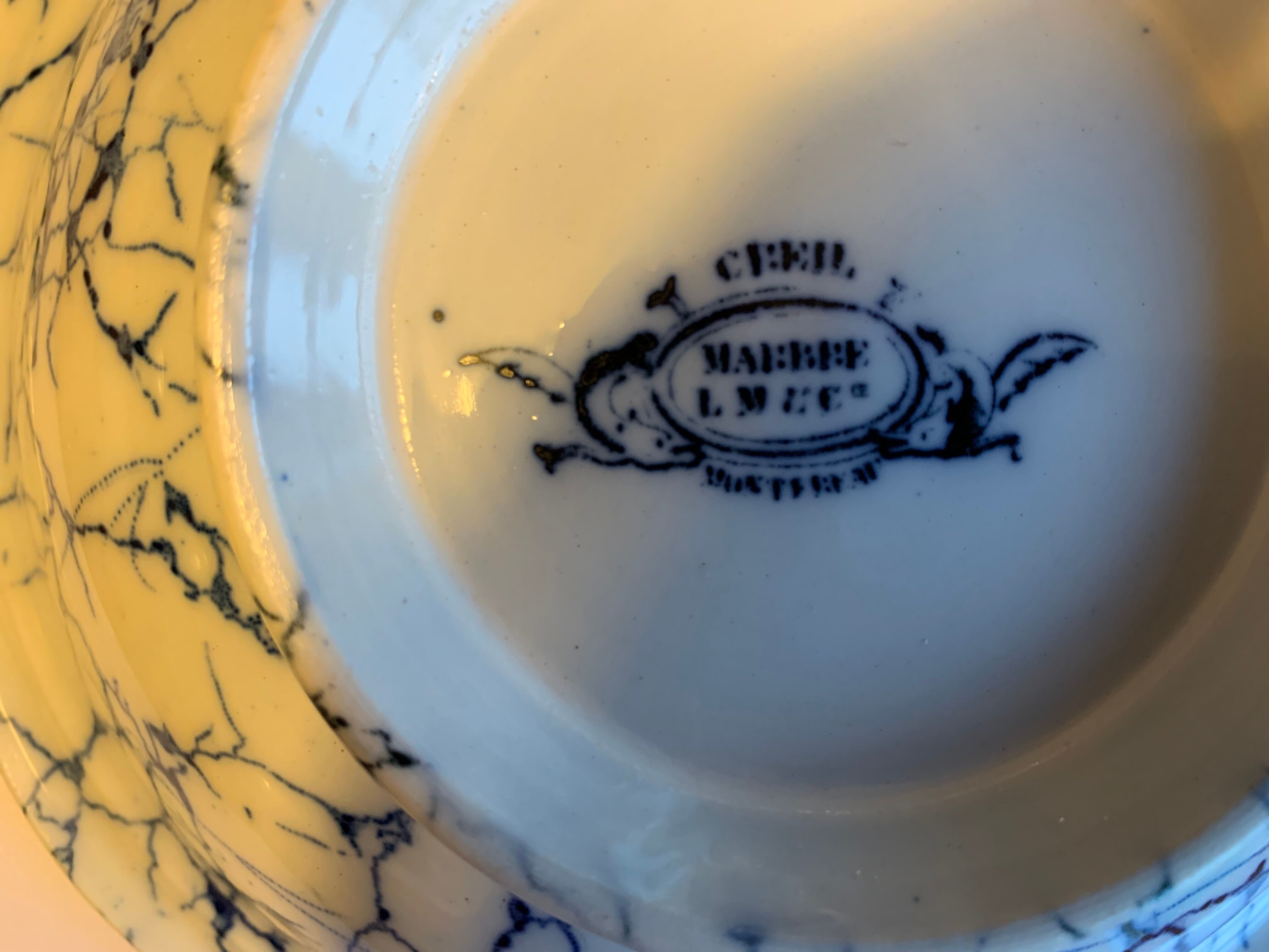 Old salad bowl in Creil & Montereau earthenware – 1870
