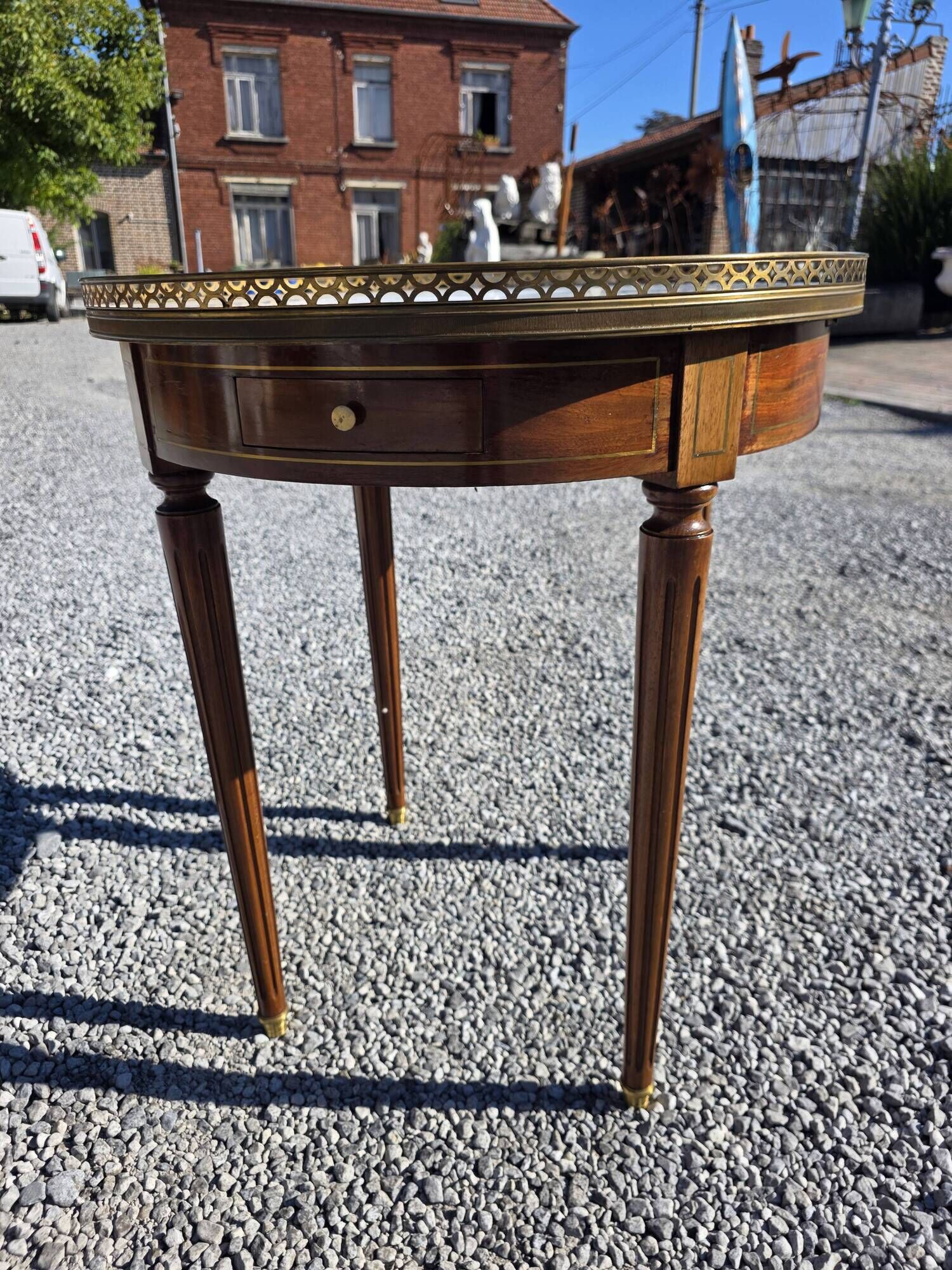 Louis XVI style bouillotte table in mahogany