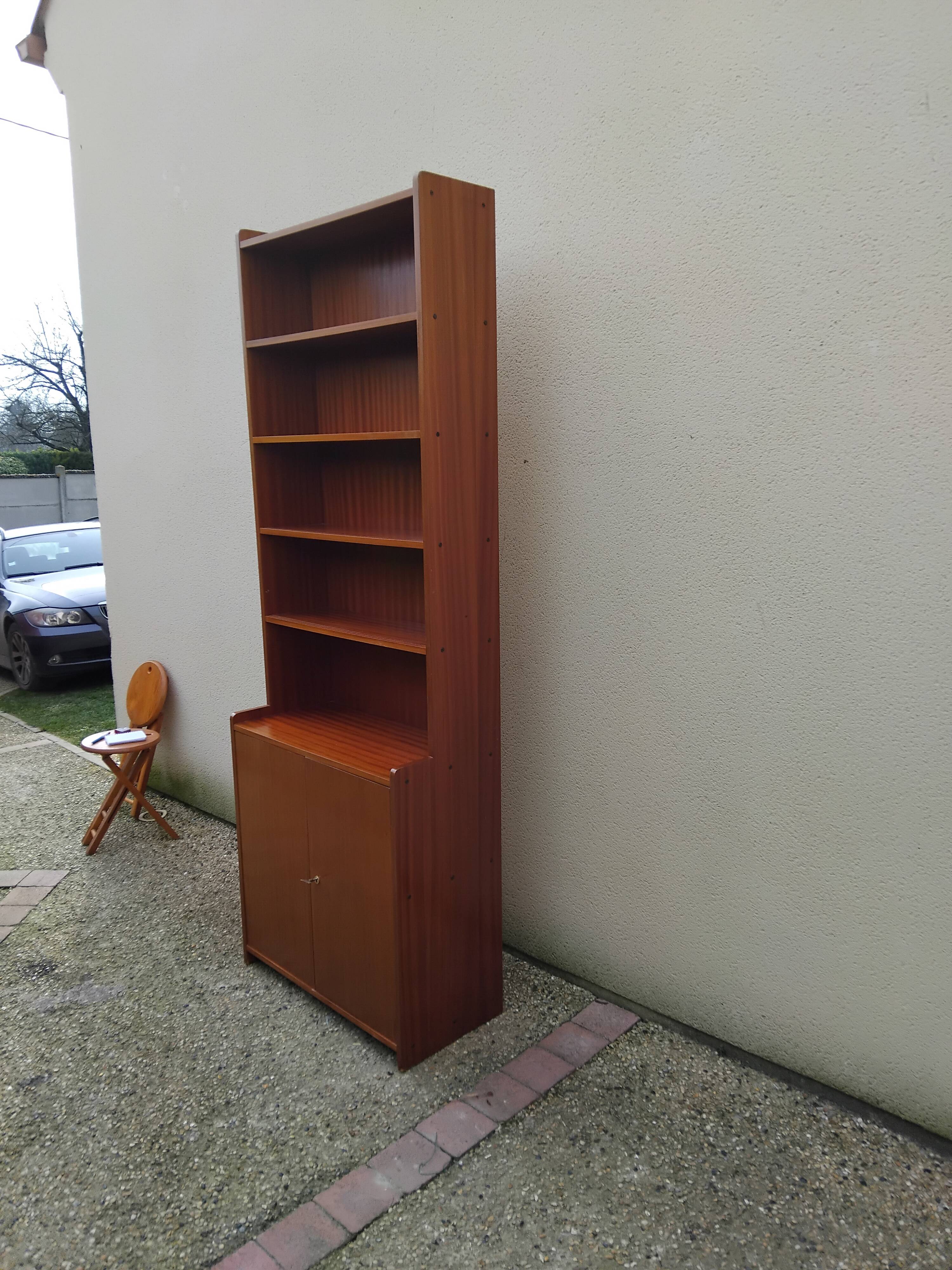 Vintage Scandinavian-style teak bookcase