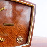 Vintage wooden weimar table clock made by germany, 1960s