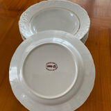Set of 6 hollow porcelain plates Du Pont de la Tour